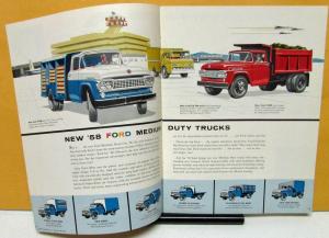 1958 Ford Medium Duty Trucks F-500 F-600 1 1/2 & 2 Ton Sales Brochure Original