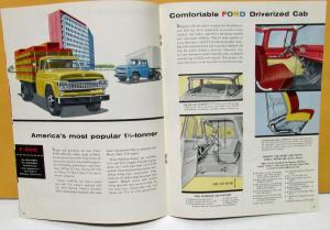 1958 Ford Medium Duty Trucks F-500 F-600 1 1/2 & 2 Ton Sales Brochure Original