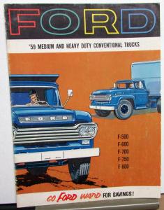 1959 Ford F Series Trucks Med & Heavy Duty Conventional Sales Brochure Original