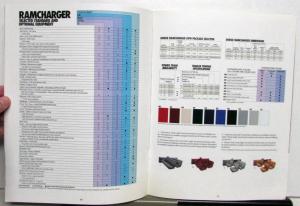 1992 Dodge Trucks Ramcharger RAM Wagon Color Sales Brochure Original