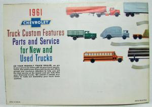 1961 Chevrolet Trucks Custom Features Accessories Sales Brochure