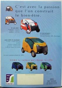 1999 Sisma Auto FRENCH Sales Ad Sheet Color Original Two Sided