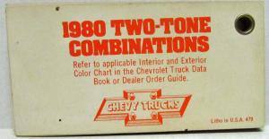 1980 Chevrolet Truck Series 10 thru 90 and Chevy LUV Factory Color Paint Chips