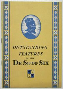 1929 DeSoto Six Features Design Construction Sales Brochure Original