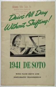 1941 DeSoto Fluid Drive Simplimatic Transmission Sales Brochure Original