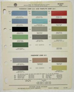 1958 DeSoto Paint Chips Ditzler Color Company