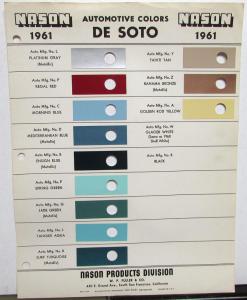 1961 DeSoto Paint Chips by Nason