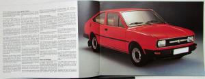 1980s Skoda Rapid Coupe Garde English Text Sales Brochure Original