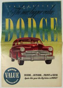 1950 Dodge Presenting the New Bigger Value Sales Brochure