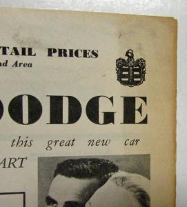 1955 Dodge Suggested Retail Prices for Accessories Sales Brochure