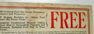 1922 Farm Mechanic National Ford Day Announcement Marketing Material to Dealers