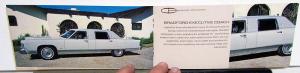 1977 Bradford Coachworks Lincoln Continental Limousine Town Sedan Coach Brochure