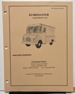 Grumman Olson Kurbmaster Chevrolet P30 Parts Book Panel Van Delivery Original