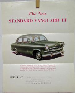 1956 Standard Vanguard III English Text Color Sales Folder Original