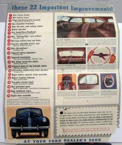 1940 Preview of the 1940 Ford Cars Sales Mailer Folder Brochure Original