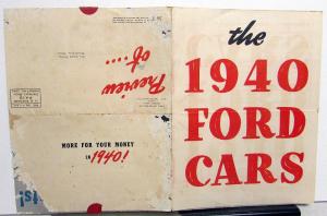 1940 Preview of the 1940 Ford Cars Sales Mailer Folder Brochure Original