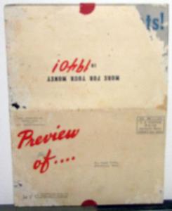 1940 Preview of the 1940 Ford Cars Sales Mailer Folder Brochure Original