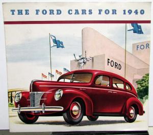 1940 Ford Cars Sales Brochure Deluxe Coupe Sedan Fordor Original