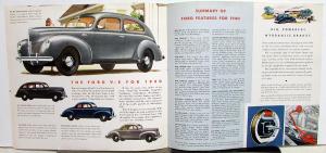 1940 Ford Cars Sales Brochure Deluxe Coupe Sedan Fordor Original