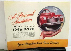 1946 Invite to See the New 46 Ford Mailer Sales Brochure