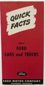 1946 Ford Quick Facts about Cars and Trucks Sales Brochure