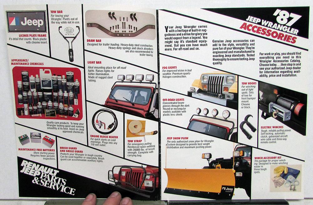 Original 1987 Jeep Wrangler Accessories Sales Brochure Catalog