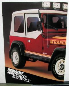 1987 Jeep Wrangler Accessories Brochure by Renault Jeep Parts & Service ORIGINAL