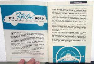 1951 Ford Dealer Quick Facts Car Sales Brochure Crestliner Custom DeLuxe Wagon