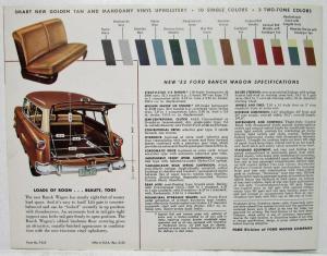 1952 Ford New Ranch Wagon Sales Folder Revised