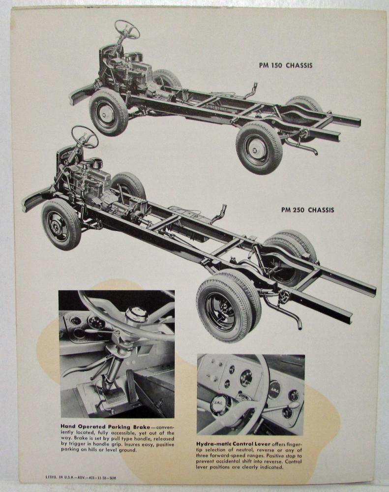 1959 GMC Forward Control Delivery Chassis PM 150 250 and P 350 Sales Folder