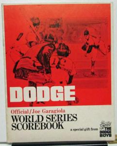 1968 Dodge Dealer Boys Brochure Handout Joe Garagiola World Series Scorebook