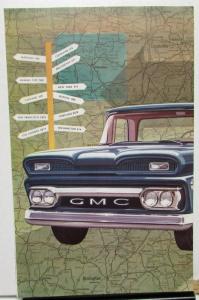 1961 GMC Truck Dealer Sales Brochure Folder V6 Pickup Suburban HD Conventional