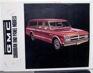 1968 GMC Trucks Suburban Panel Models 1500 2500 Sales Brochure Folder Original