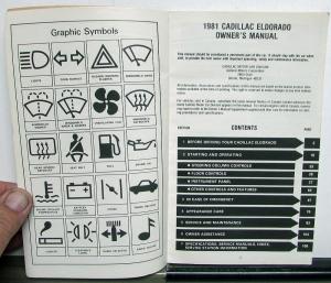 1981 Cadillac Eldorado Owners Operator Manual Original