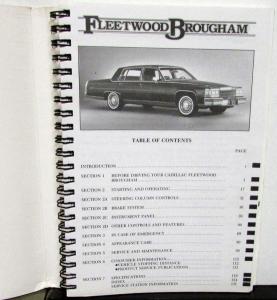 1986 Cadillac Fleetwood Brougham Sedan Owners Operator Manual Original