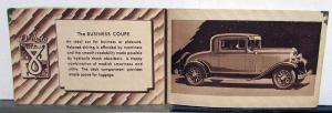 1930 DeSoto Straight 8 Seven Body Models Sedan Coupe Convertible Sales Brochure