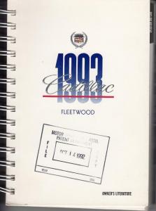 1993 Cadillac Fleetwood Operator Owners Manual Original