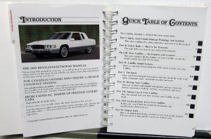 1989 Cadillac Deville Fleetwood Operator Owners Manual Original