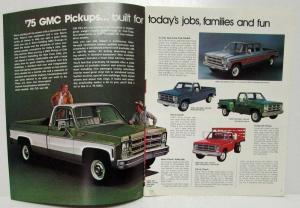 1975 GMC Pickup Trucks Sierra Fenderside Chassis Cab Sales Brochure Original