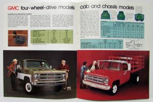 1975 GMC Pickup Trucks Sierra Fenderside Chassis Cab Sales Brochure Original