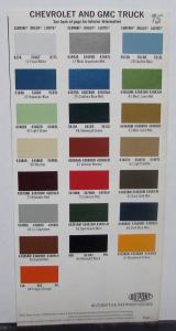 1975 GMC and Chevrolet Trucks DuPont Paint Chips