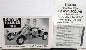 1962 1963 King Midget Driver Training Car Mailer & Christmas Discount Flyer Orig