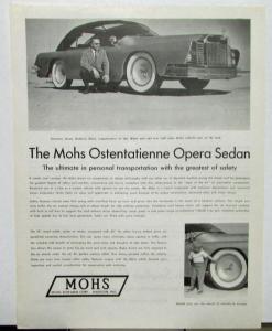 1967 Mohs Ostentatienne Opera Sedan Car Sales Sheet Leaflet Mohs Seaplane Corp