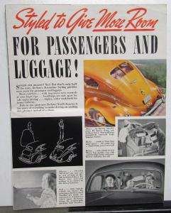 1939 DeSoto Sedan Coupe Touring Limo Highlights Sales Folder Brochure Original