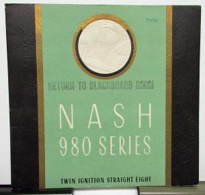 1932 Nash Dealer Sales Brochure 980 Series Twin Ignition Straight Eight Original