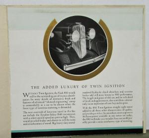 1932 Nash Dealer Sales Brochure 980 Series Twin Ignition Straight Eight Original