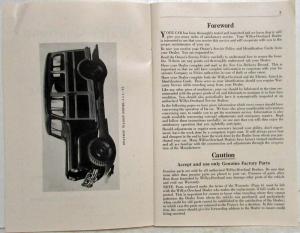 1949 Willys Overland Jeep Station Wagon Model 4x4 63 Owners Manual Original