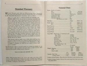 1949 Willys Overland Jeep Station Wagon Model 4x4 63 Owners Manual Original