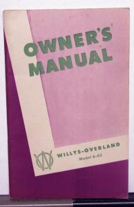 1949 Willys Overland Jeep Station Wagon 6 63 Owners Manual Original