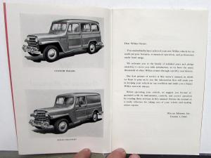 1953 Willys Jeep Station Wagon Sedan Delivery Owners Manual Original